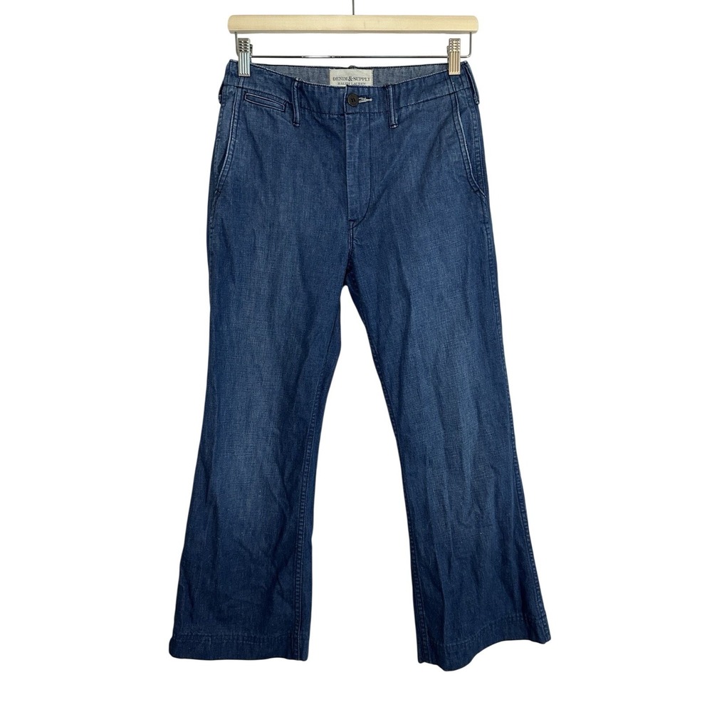 Denim & Supply Ralph Lauren Women's 27 x 26.5 Blue Flare Jeans Quiet Luxury